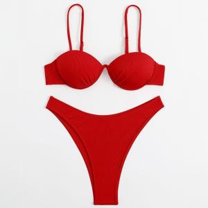 Quality Nylon Swimming Suits Bikini For Vacation For Swimming Red Color Backless Comfortable Fashion The New Type wholesale