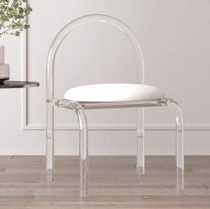 Quality Modern Custom Acrylic Furniture acrylic dressing table chair 43X45X73cm For Bedroom wholesale