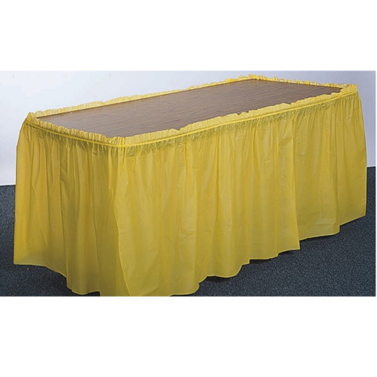 Eco Friendly Disposable Table Skirts , Waterproof Plastic Party Table Skirt