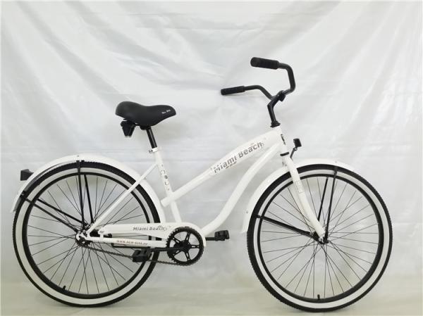 Made in China white color OEM steel frame 26" 2.125 beach cruiser for lady for