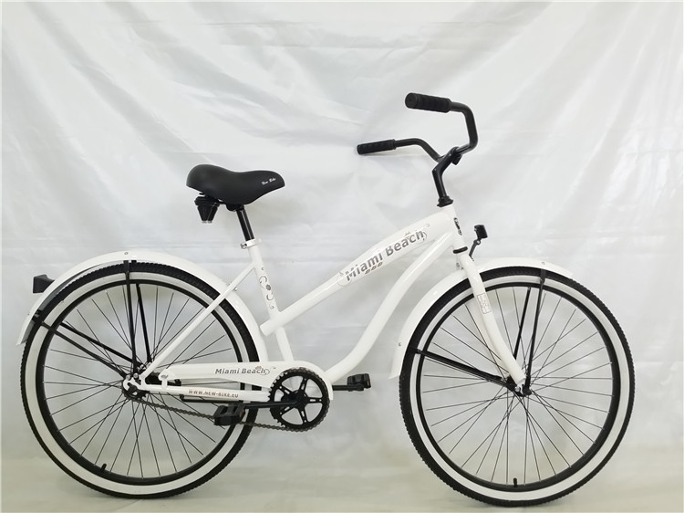 Made in China white color OEM steel frame 26" 2.125 beach cruiser for lady for sale