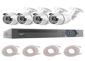 Quality 20m Ir Nvr CCTV 4chs 2.0MP IP POE Cameras Kits 1/3&quot; CMOS wholesale