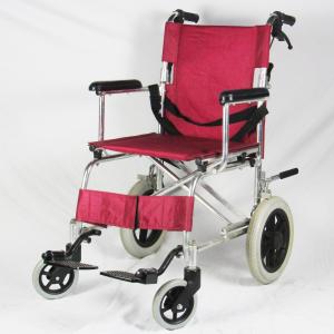 Quality Lightweight Red Seat Aluminum Manual Wheelchair 100KGS wholesale