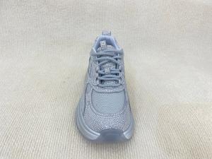 Quality Women fashion walking shoes with bling rhinestone breathable upper grey wholesale