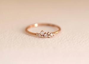 Quality Solid 14K Real Diamond Jewellery Ring Brilliant Cut ODM For Anniversary wholesale