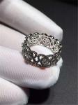 Diamond Ring Enchanted Lotus 18K White Gold Ring with Natural Diamonds