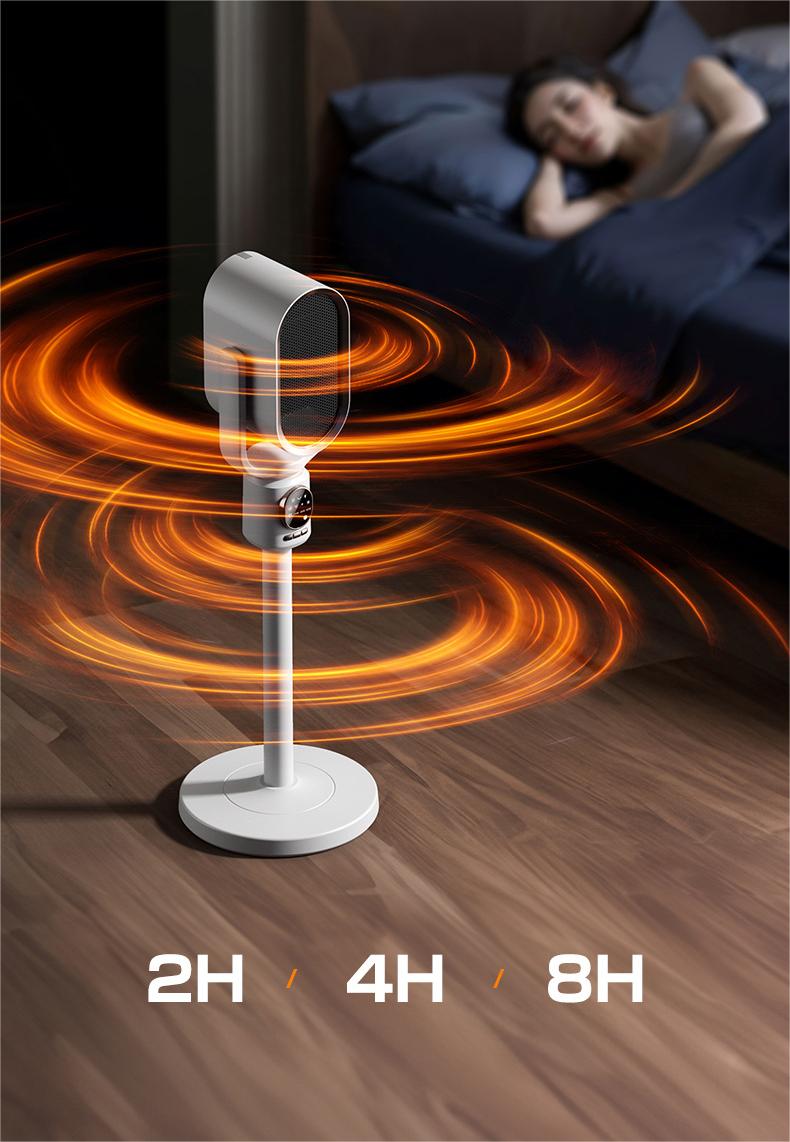 Power PTC Energy-Saving Vertical Swing Electric Heater for Household Cooling and Heating