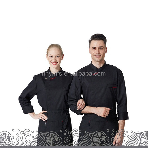 Fashion colourful chef uniform with logo customized service modern restaurant uniforms