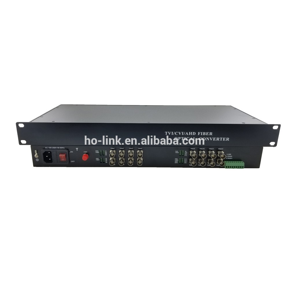 Audio/Video Solution 16ch uncompressed TVI/CVI/AHD 1080P fiber video converter with data