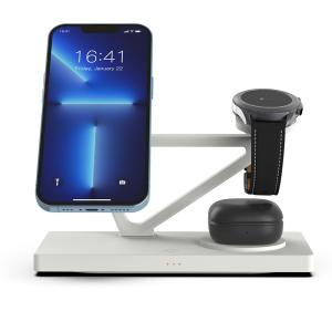 Quality All In One Samsung Smartwatch Charger Smart Watch 15W Wireless Charger Black And White wholesale