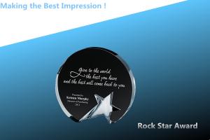 Quality crystal rock star award/ crystal circle award/crystal trophy/acrylic star award/glass wholesale
