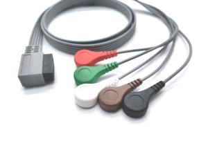 Quality PH DigiTrak XT 5 Leads IEC/AHA Snap/Clip Holter ECG Cable CE/ISO13485 wholesale