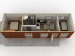 Steel Sandwich Panel Office Container Restaurant with Kitchen and 18mm MGO Board