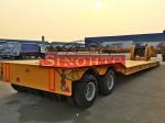 2x2 50 T Low Loader Semi Trailer , 2 Line Four Axle Heavy Duty Low Bed Trailers