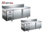 Commercial Working Table Two Door Refrigerator Counter Freezer use in kitchen