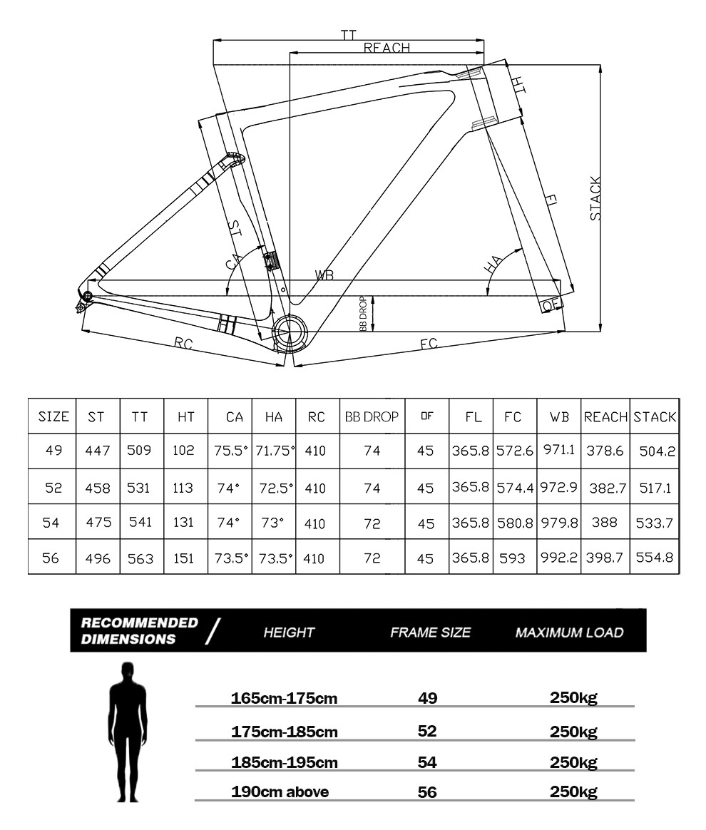 700C Fully Hidden Cable Road Bikes Full Carbon Fiber