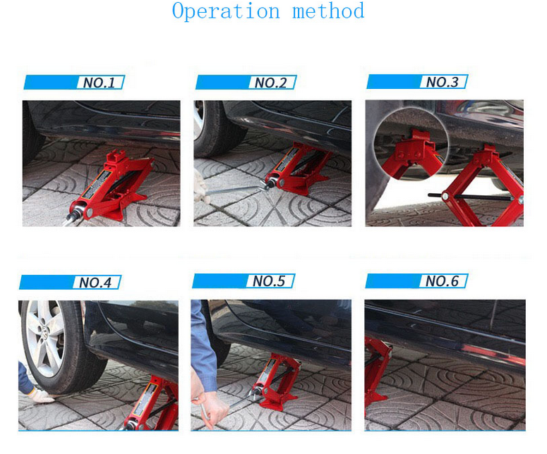 Red 1.5 Ton Scissor Jack for Car Repair Max Height 385mm Minimum Height 105mm Support Manual Mechanical Jack Auto Repair Tool