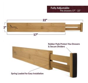 Quality adjustable bamboo wooden silverware drawer organizers drawer dividers wholesale
