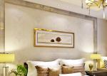 Yellow Removable Floral Wall Covering , Washable Vinyl Wallpaper For Living Room