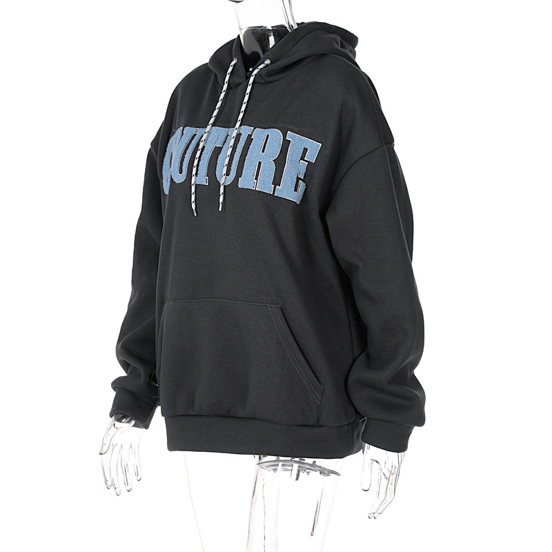 2021Women's thermal Coat fashionable loose long-sleeves women plus size casual daily knitted pullover hoodie