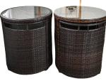 Patio Rattan Dining Table Set Luxury Garden Restaurant Chair Furniture
