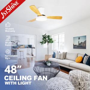 Quality 5 Speed 48 Inch Flush Mount Ceiling Fan With Light And Remote DC Inverter wholesale