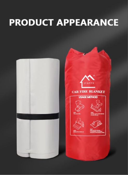 High Silica White JAT-303 Fire Fighting Blanket 0.6 Thickness Fiberglass Vehicle Fire Blanket Welding High Visibility Protection