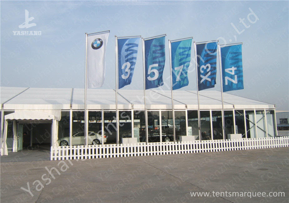 Transparent Glass Wall Outdoor Aluminum Profile Car Exhibition Tent against Ultraviolet