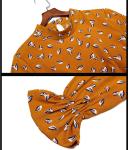 fashion polyester print layered skirt fringed dress medium style