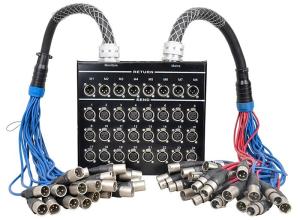 Quality 32 Channel XLR Stage Box Snake Cable DSS24X8-30M / M24-10M , Splitter Snake Cable wholesale