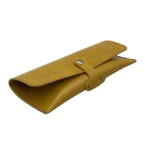 Quality Pu Handmade ODM Soft Leather Eyeglass Case Luxury Material Yellow wholesale