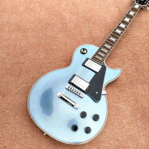 Quality High quality custom LP electric guitar, metallic blue, chrome hardware electric guitar wholesale