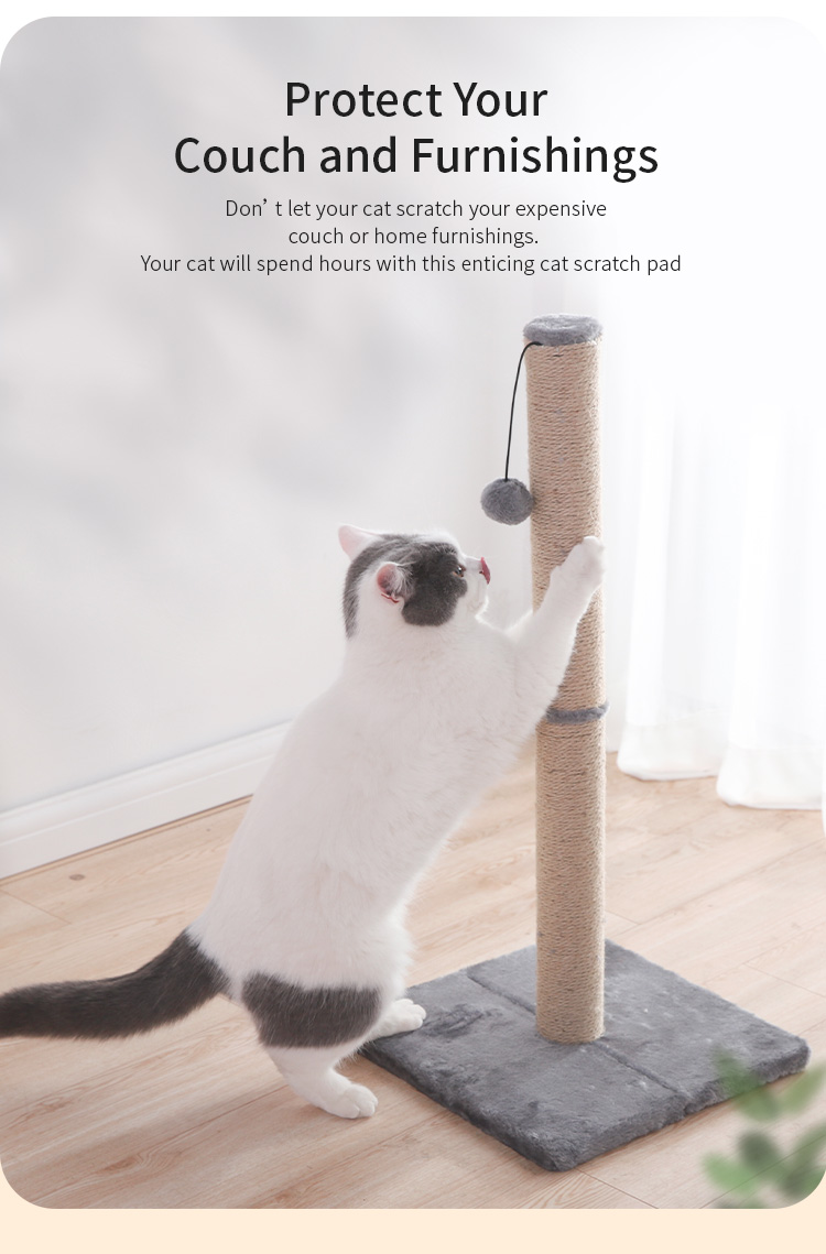Sustainable Cat Scratcher Ball Sisal Cat Climbing Tree Cat Scratch Post with Room Space Selection Support Eco-friendly