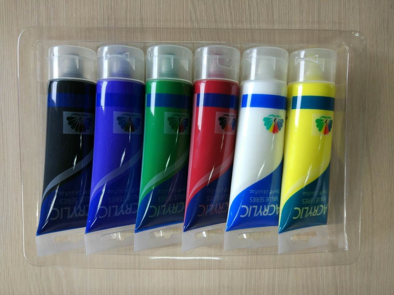6 X 75ml Acrylic Paint Tubes Acrylic Paint Starter Colors Set For Wood / Paper / Glass