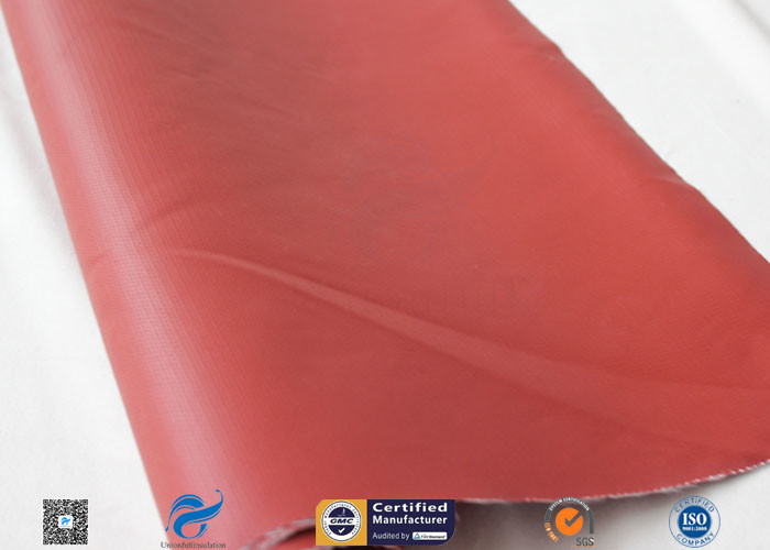 510gsm 0.5mm Red Silicone Coated Fiberglass Fabric Oil Resistant Material