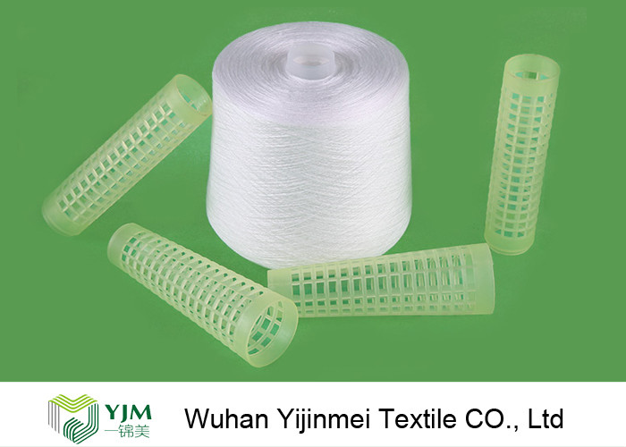 40s/2 40S 100 Spun Polyester Yarn Raw White With Dyeing Tube / Paper Cone