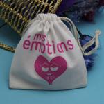 Soft Gift Satin Pouches For Jewelry , Custom Size White Drawstring Bag