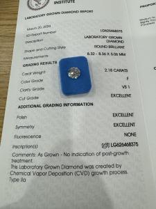 Quality F VS1 3EX CVD Lab Grown Diamond DIY Jewelry Accessories wholesale