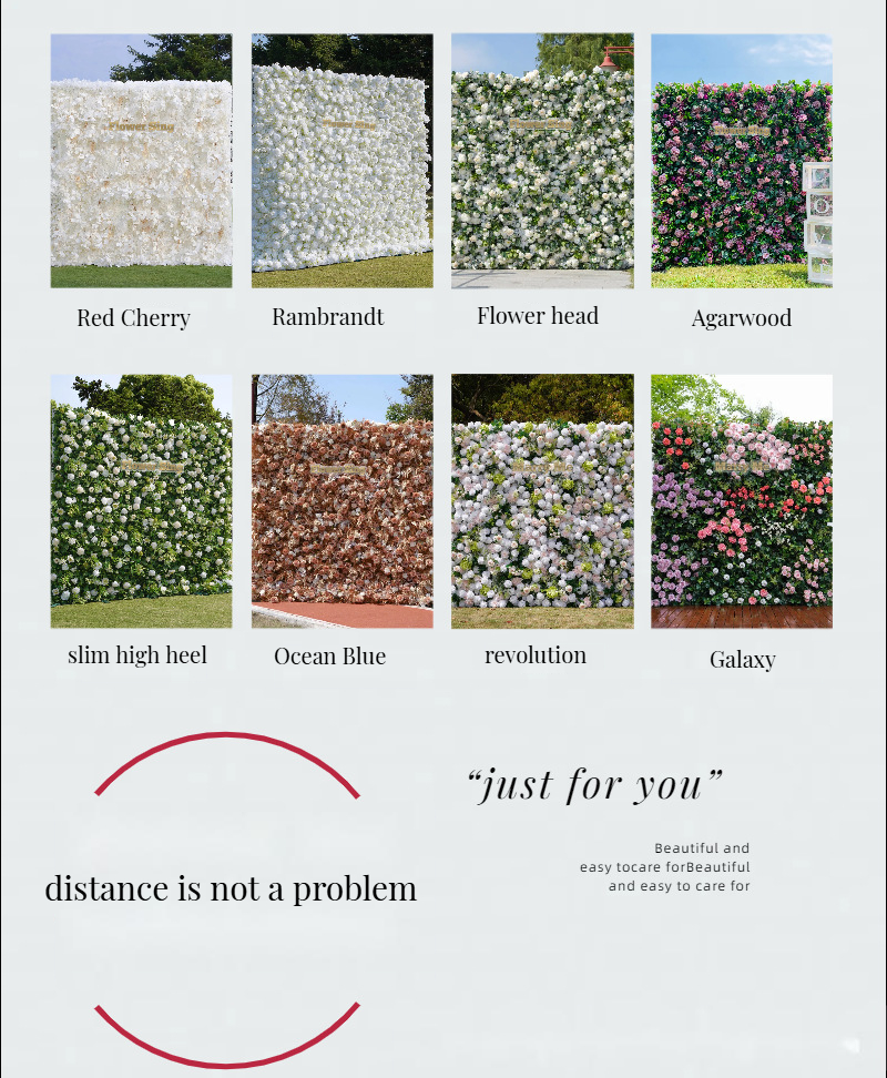 Customized Size Silk 3D Floral Cloth Wall Decor for Wedding Landscape or Mother's Day