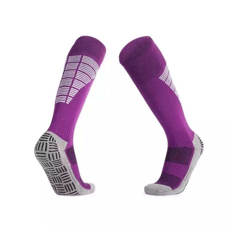 Breathable High Knee Soccer Socks with Custom Anti-Slip Design and Standard Thickness
