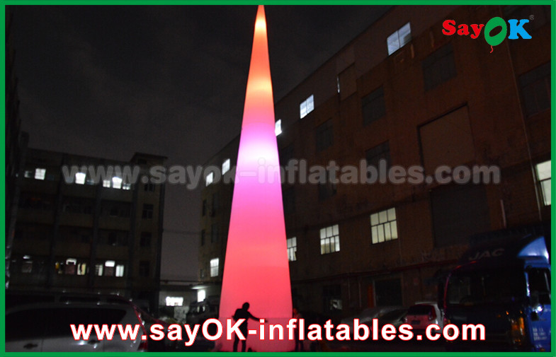Outdoor LED Light Grounding Decoration Inflatable Cone For Advertising