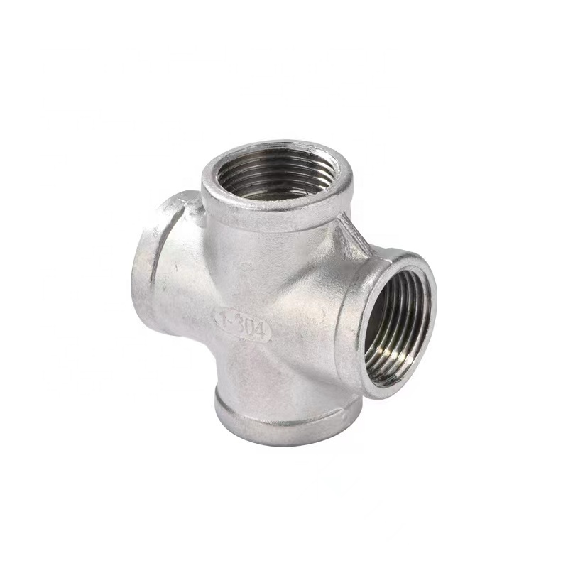 Stainless Steel 304 201 316 Pipe Fitting Female Thread Cross 4 Way Cross NPT BSPT BSPP Casting