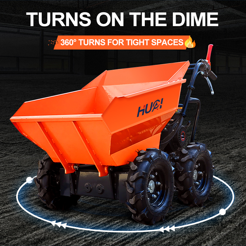 125L Bucket Capacity 4WD Gas Powered Mini Dumper for Construction and Outdoor Work