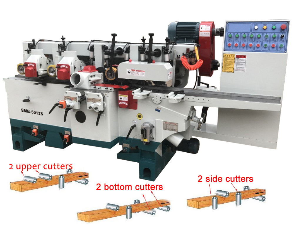 Timber Four sides planer with 5 spindles four side moulder