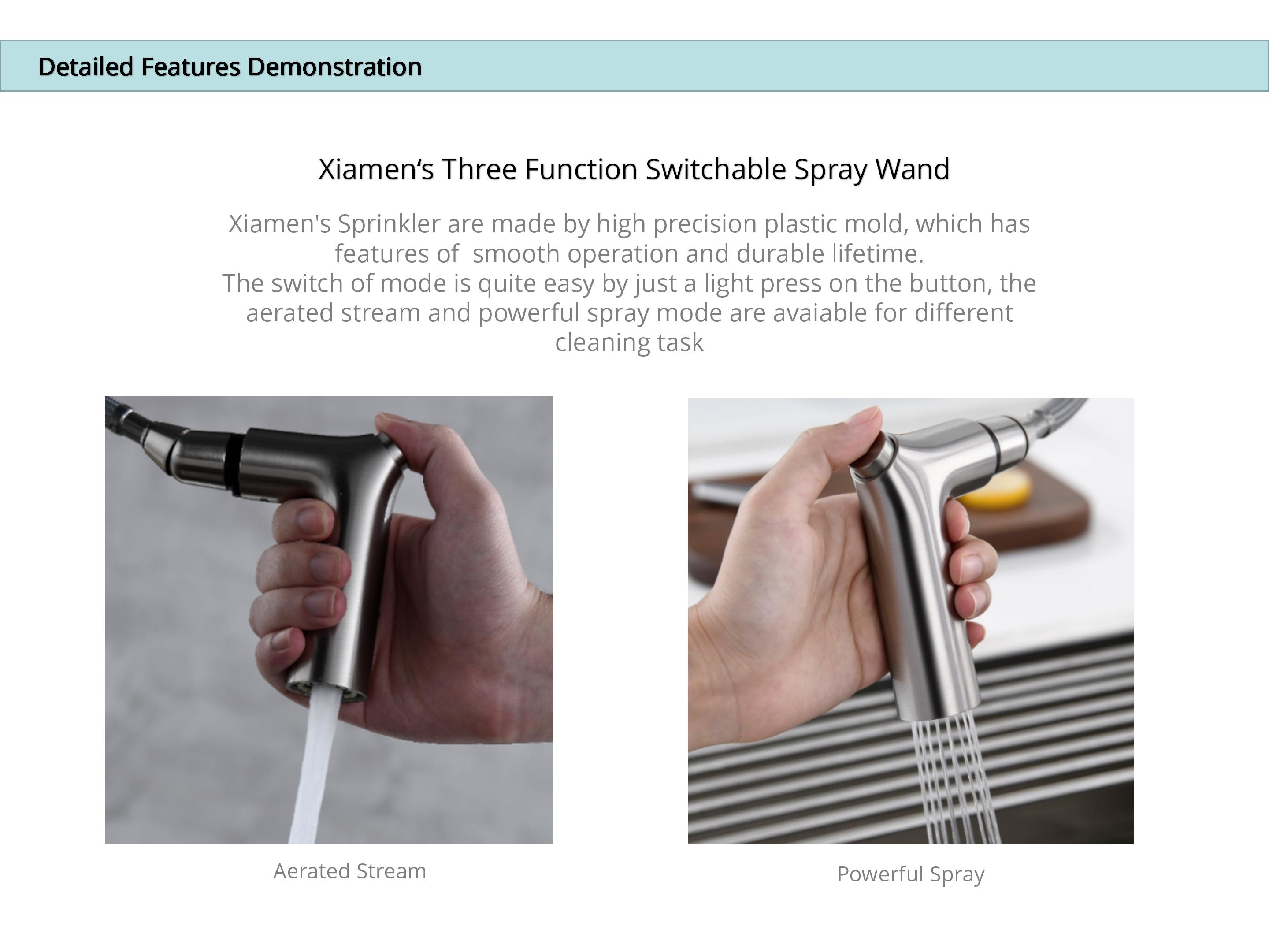 Water Efficient Kitchen Water Faucets Solid Stainless Steel Angled Spout
