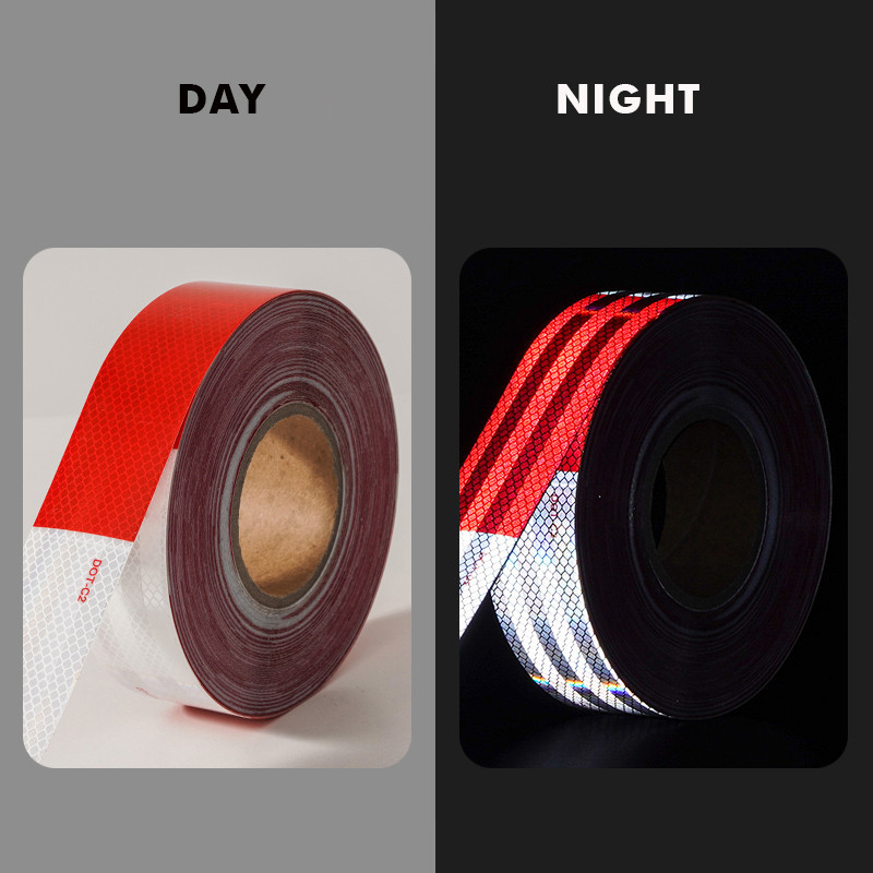 DOT-C2 Waterproof Reflective Safety Tape in Red and White Conspicuity Adhesive for Trailers Traffic Signs Product