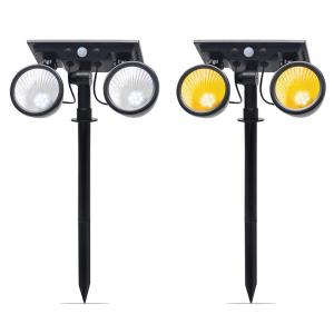 Quality Dual Head 2400mAH 6000K Commercial LED Solar Landscape Spotlights wholesale