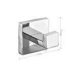 Polished Bathroom Robe Hooks Square Stainless Steel Towel Hook Wall Mounted
