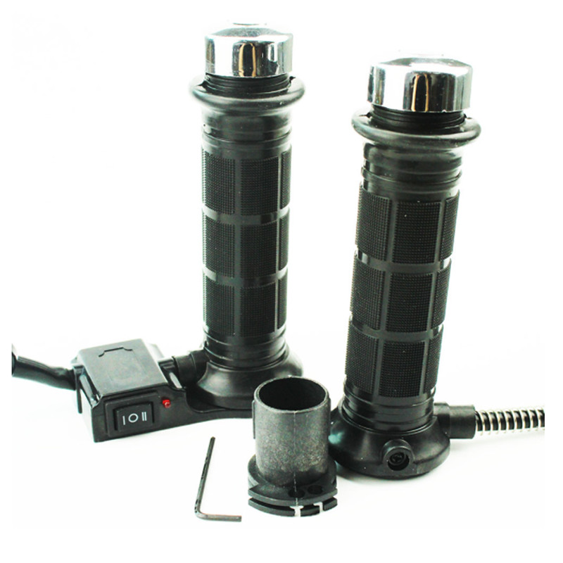 12V Black Hot Heated Grips High Performance Motorcycle Parts 22mm Grips