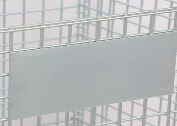 Silver White 6.4 Mm Foldable Wire Mesh Cage Electrostatic Spraying Turnover